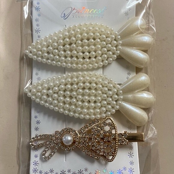 Pearl hair clips - Picture 5 of 6